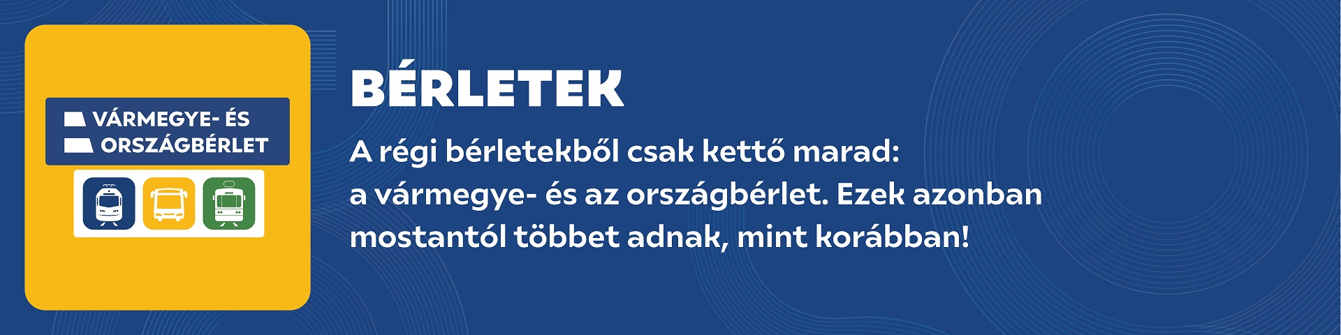 Bérletek - A régi bérletekből csak kettő marad: a vármegye- és az országbérlet. Ezek azonban mostantól többet adnak, mint korábban!