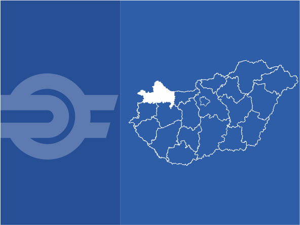 Győr-Moson-Sopron megye - Kattintásra új lapon nagy méretű SVG kép nyílik meg - A térkép szöveges leirata nem leképezhető. Kérjük, kérdésével telefonon keressen minket: +36 1 3 49 49 49