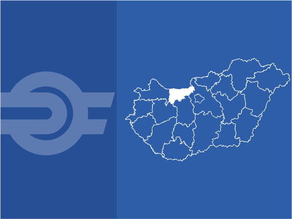 Komárom-Esztergom megye - Kattintásra új lapon nagy méretű SVG kép nyílik meg - A térkép szöveges leirata nem leképezhető. Kérjük, kérdésével telefonon keressen minket: +36 1 3 49 49 49